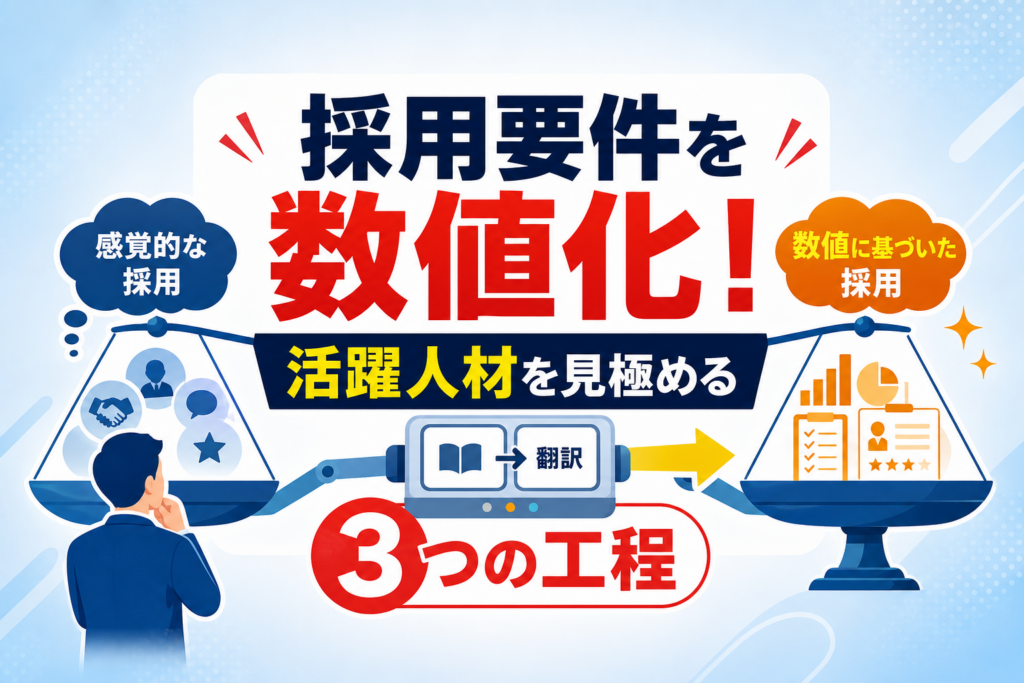 採用要件定義を適性検査の数値へ翻訳！感覚に頼らず「活躍人材」を見極める3つの工程