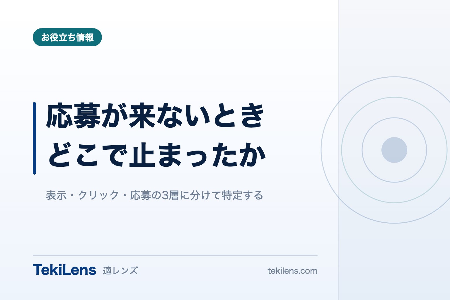 応募が来ないとき、どこで止まっているかを数字で確かめる