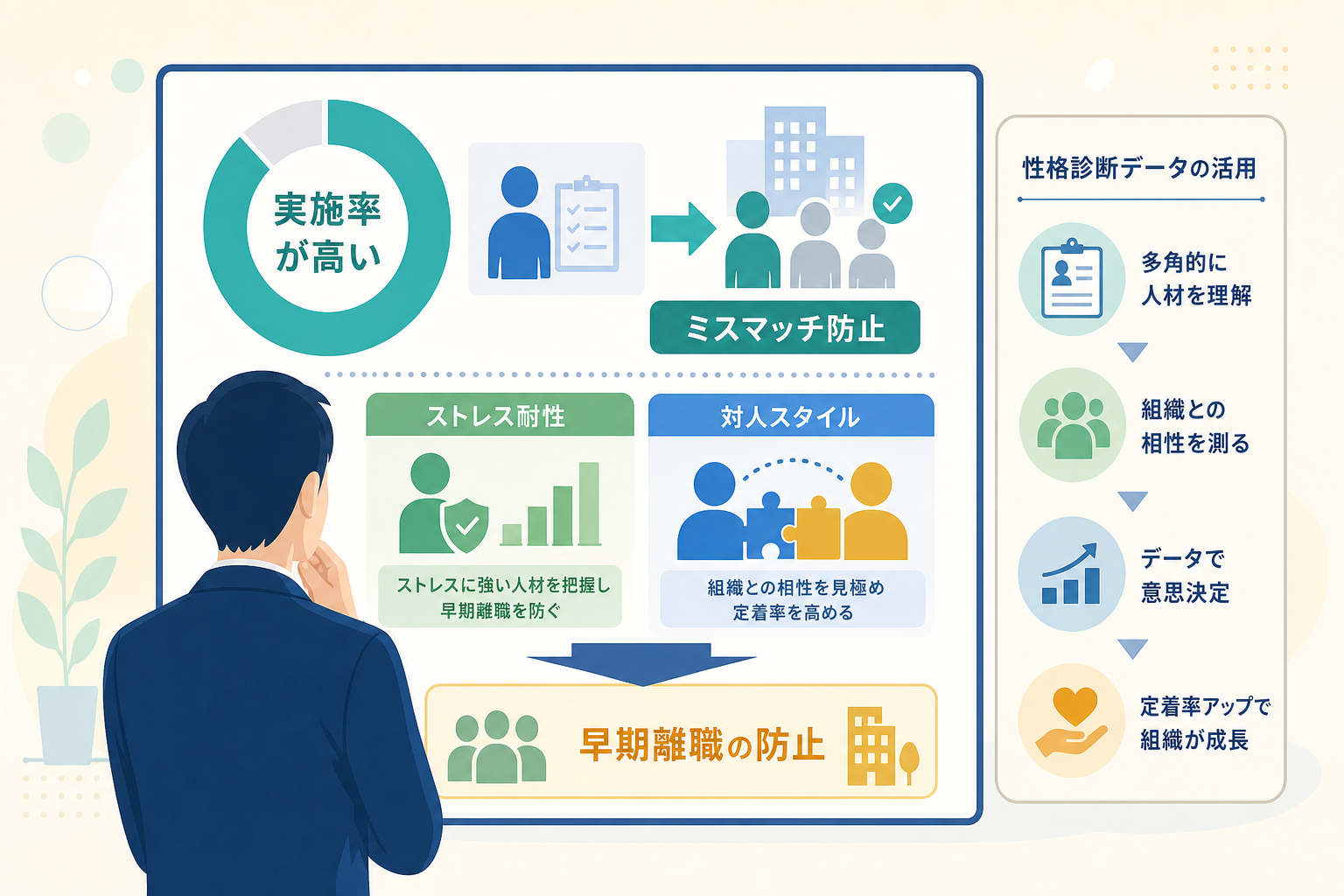 性格診断のデータを活用して採用ミスマッチと早期離職を防ぐメリットは？