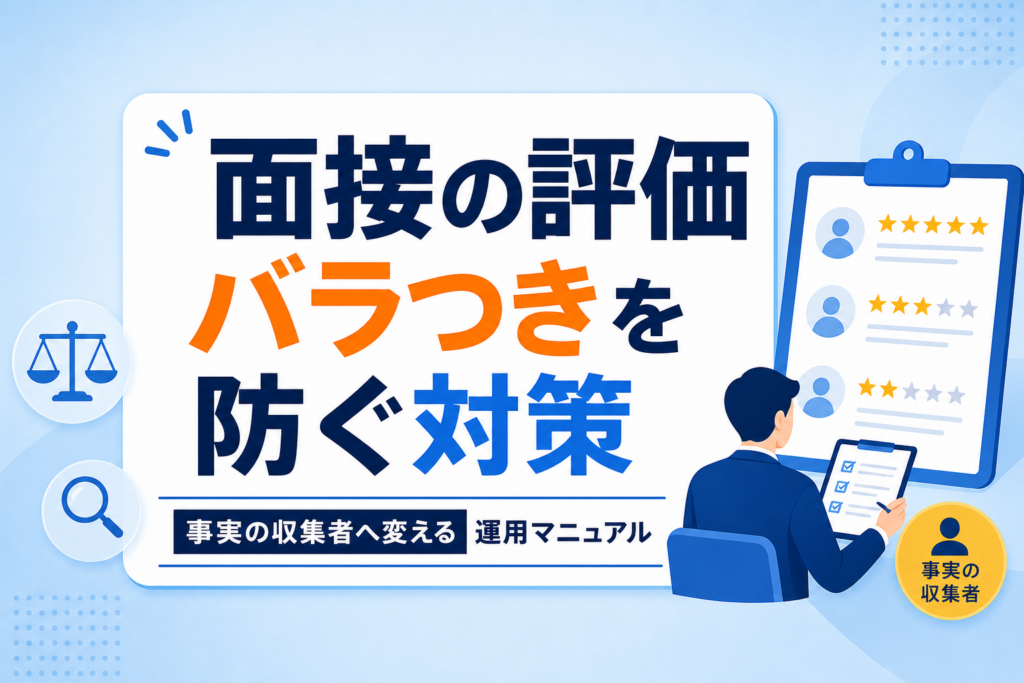 面接の評価バラつきを防ぐ対策｜面接官を「事実の収集者」へ変える運用マニュアル